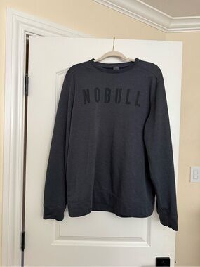NOBULL Dark Charcoal Crewneck Sweatshirt with Bold Logo